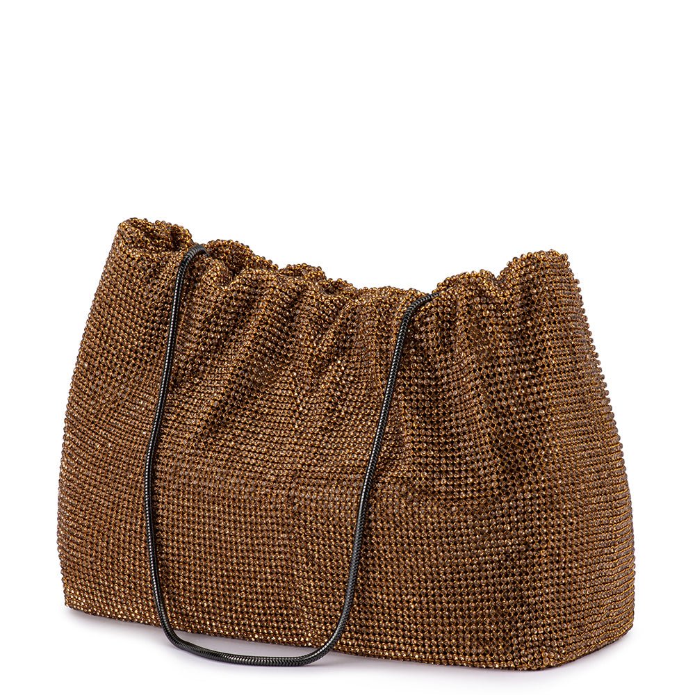 Olga Berg JESSIE Crystal Mesh Pouch (Bronze)