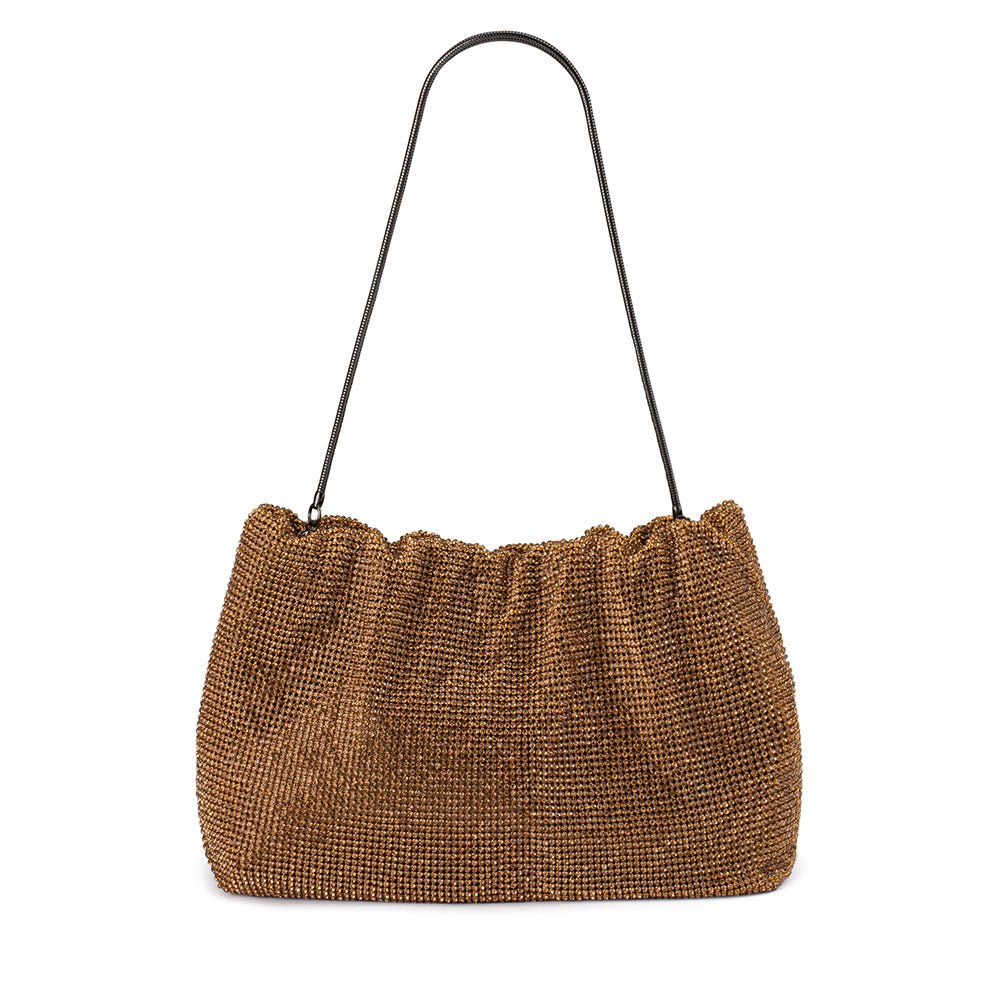 Olga Berg JESSIE Crystal Mesh Pouch (Bronze)