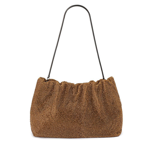 Olga Berg JESSIE Crystal Mesh Pouch (Bronze)