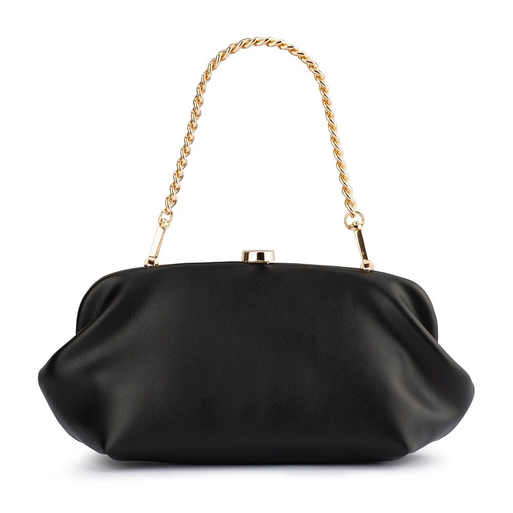 Olga Berg JOSEFINA Framed Clutch (Black)