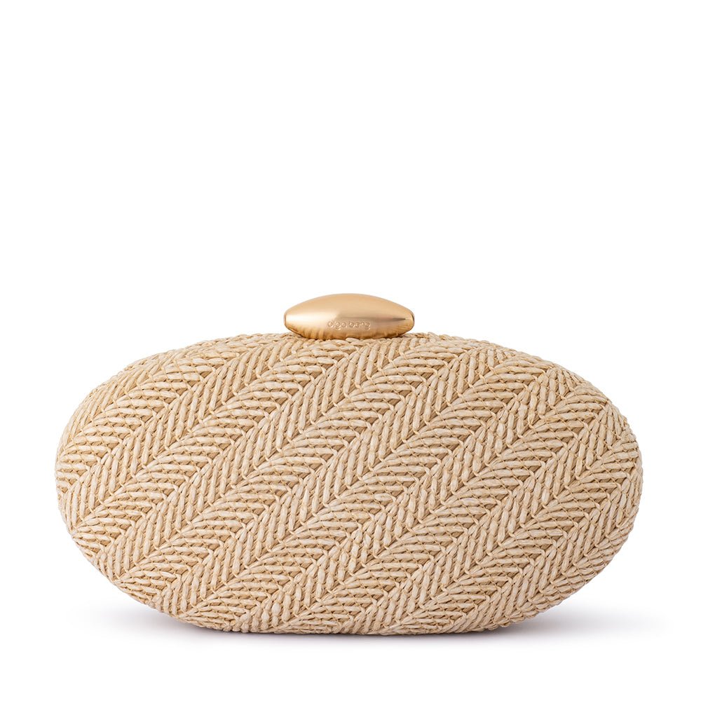 Olga Berg JOSIE Woven Clutch (Natural)