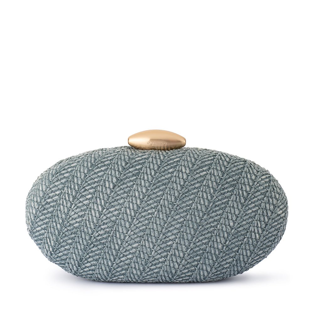 Olga Berg JOSIE Woven Clutch (Blue)