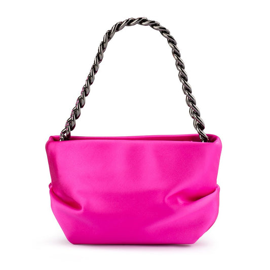 Image of Bags. Productname: JULES Satin & Crystal Pouch in Fuchsia colour by brand - Olga Berg