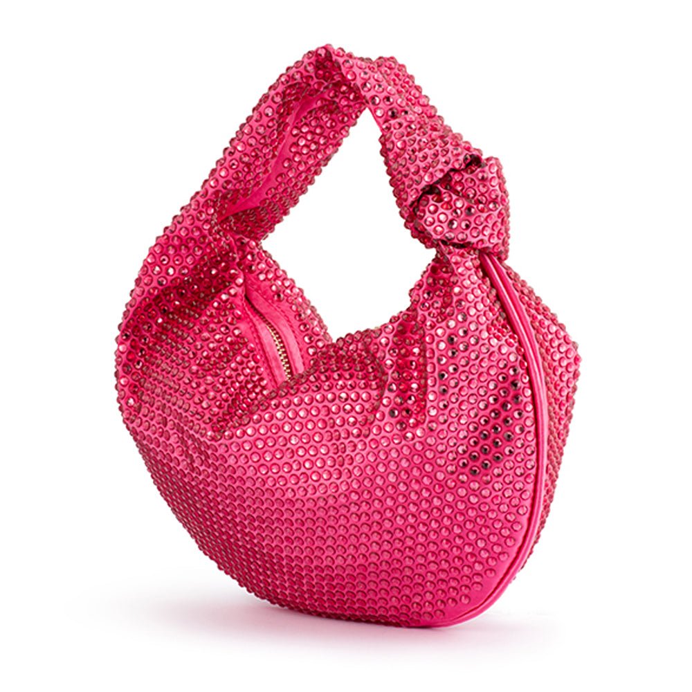 Olga Berg JULIANA Crystal Handle Bag (Fuchsia)