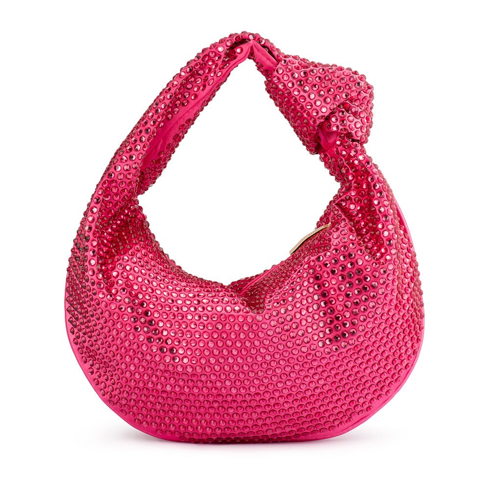 Olga Berg JULIANA Crystal Handle Bag (Fuchsia)