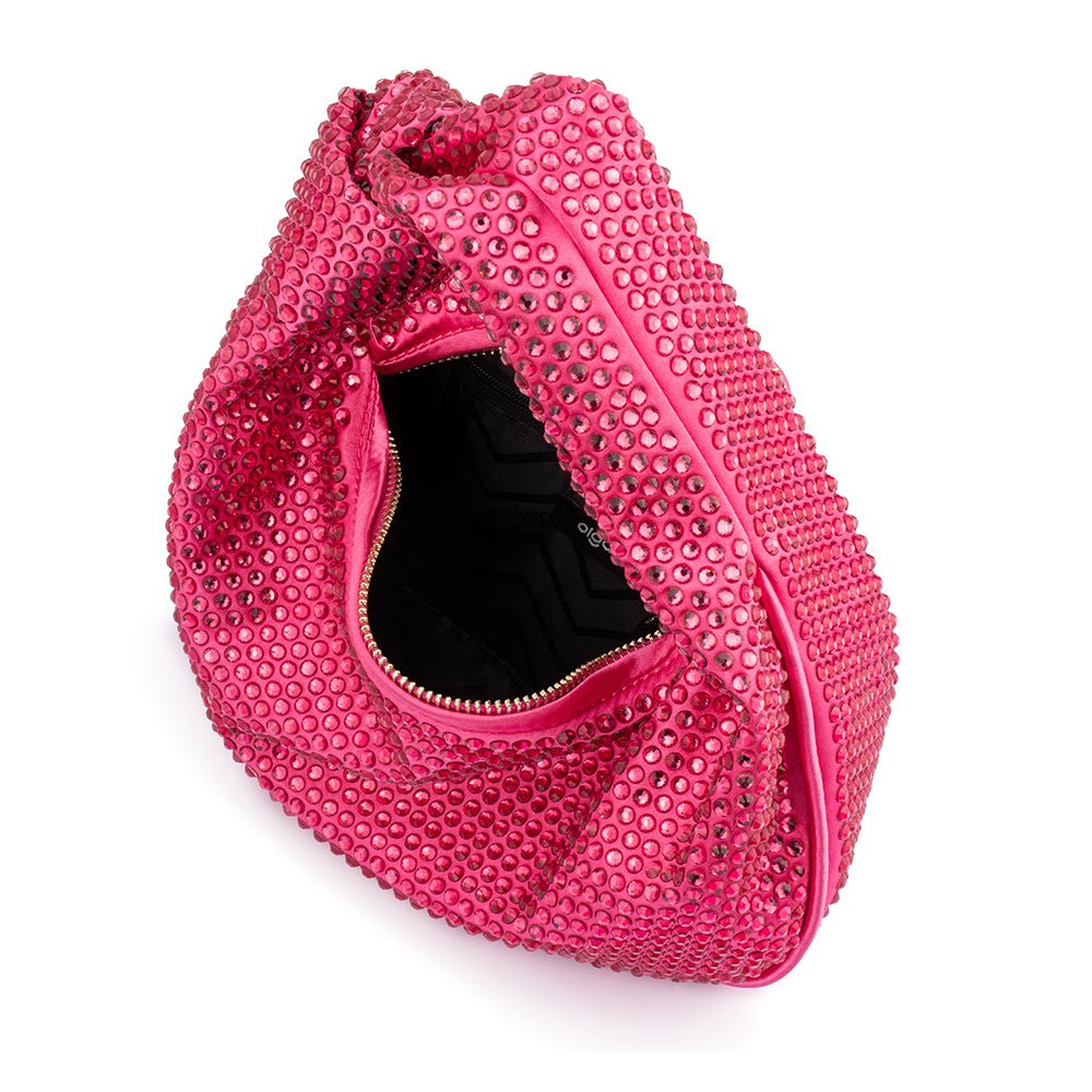 Olga Berg JULIANA Crystal Handle Bag (Fuchsia)