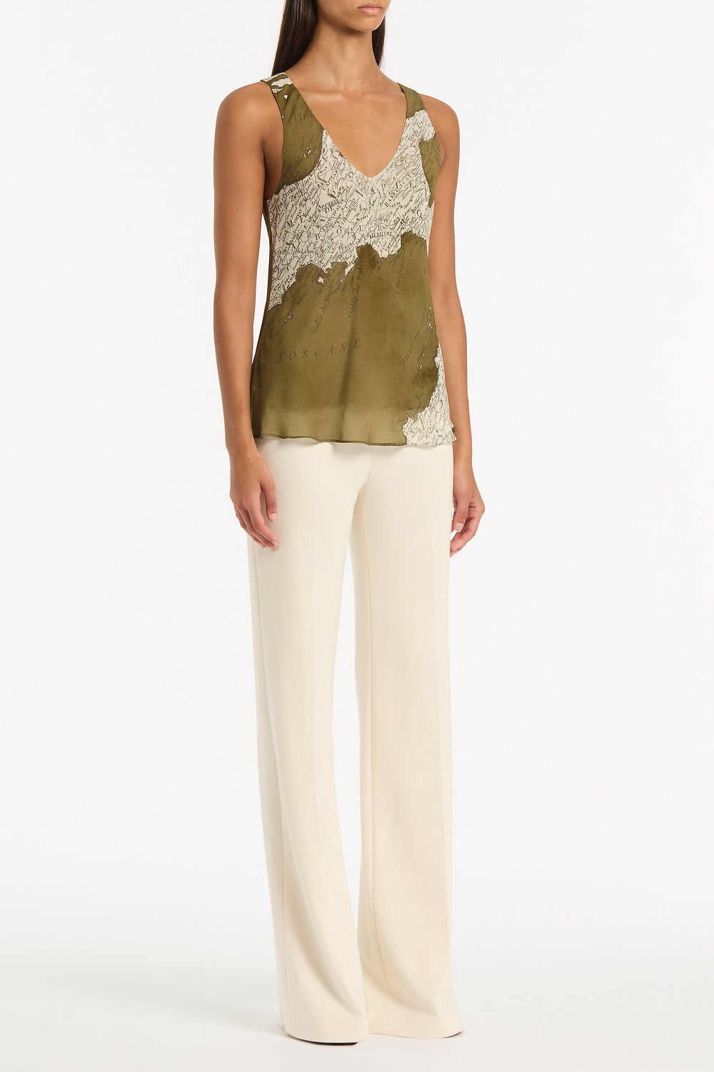 Carla Zampatti Juniper Italia Georgette Scoop Cami (Green)