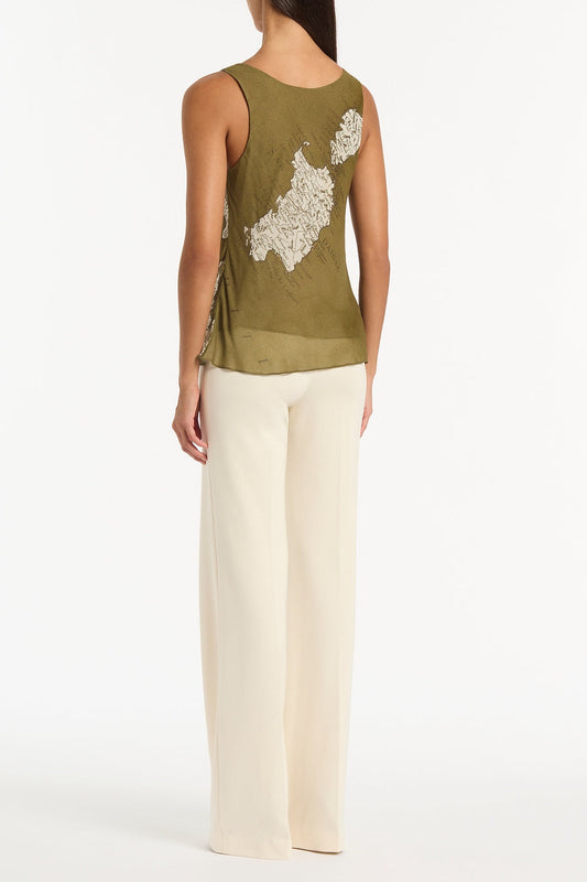 Carla Zampatti Juniper Italia Georgette Scoop Cami (Green)