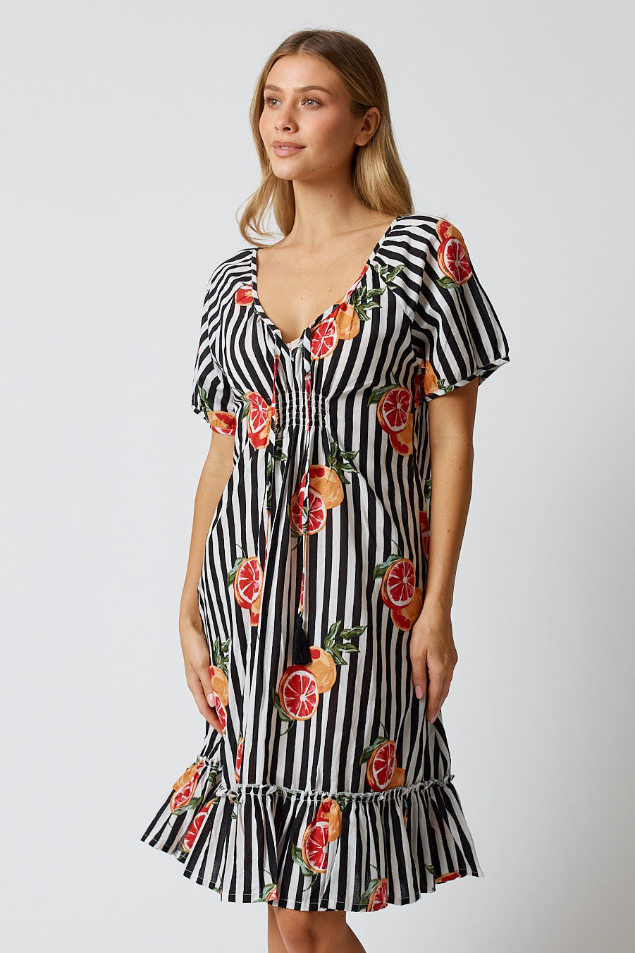 Kabana Inis Shirred Dress Black | EXCLUSIVE (Red)