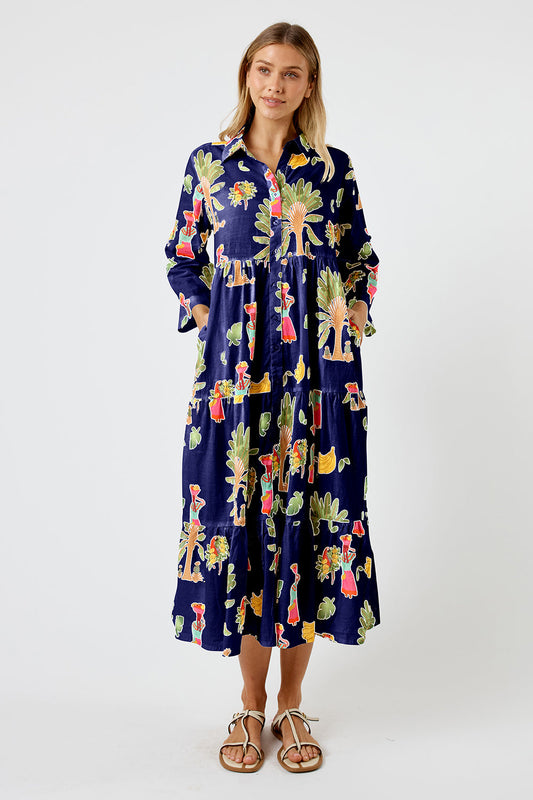 Image of Dresses. Productname: Kabana Sabrina Midi Navy | EXCLUSIVE in Navy colour by brand - Kabana