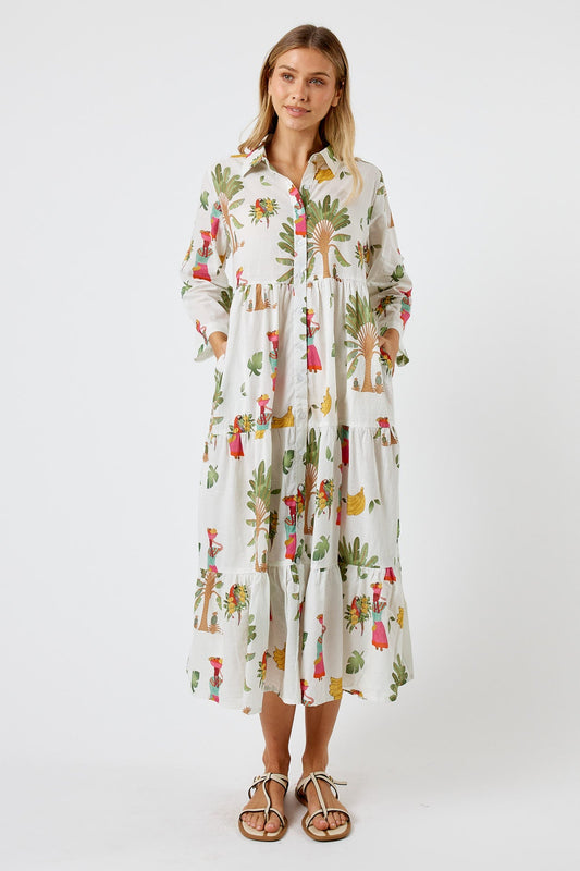 Image of Dresses. Productname: Kabana Sabrina Midi White | EXCLUSIVE in White colour by brand - Kabana