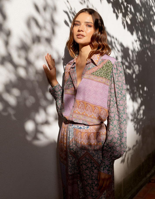 Image of Shirts. Product name - Caroline Shirt Multi in Multi colour by brand - Kachel