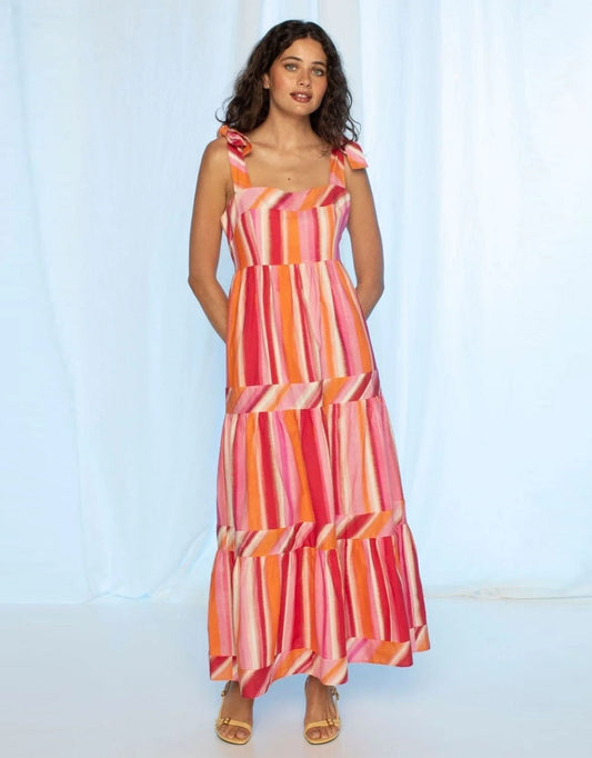 Image of Dresses. Productname: Charlotte Maxi Dress - in Summer Glow colour by brand - Kachel