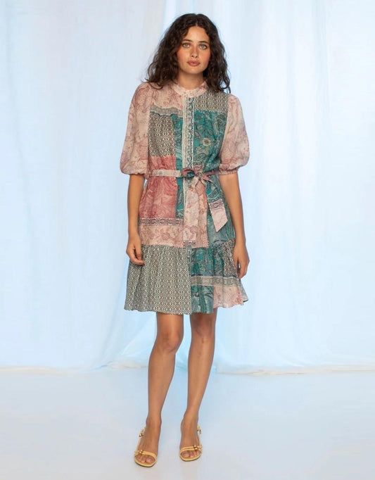 Image of Dresses. Productname: Holly Mini Dress - in Paisley Mosaic colour by brand - Kachel