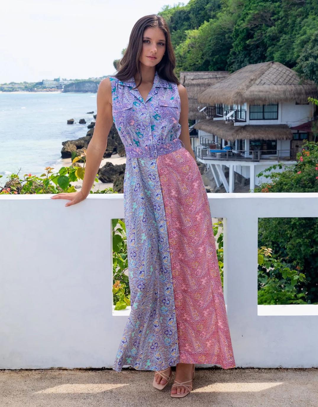 Kachel Patricia Cotton Maxi Dress (Multi)