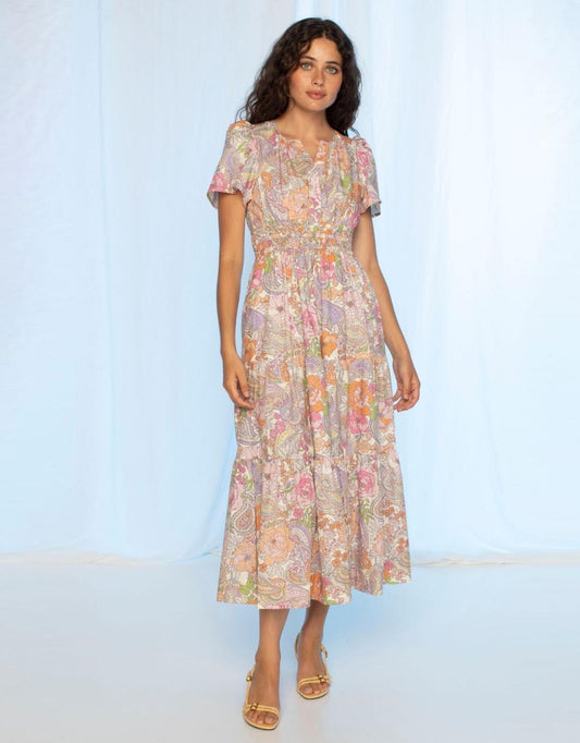 Image of Dresses. Productname: Scarlett Midi Dress - in Tales Of Flowers colour by brand - Kachel