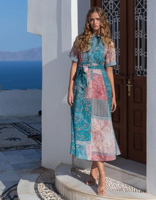 Vanessa Maxi Dress - (Paisley Mosaic)