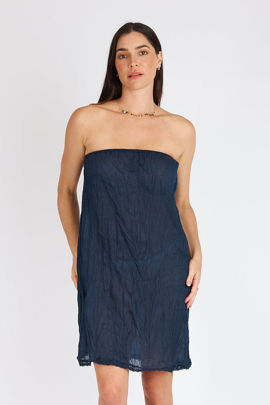 Image of Others. Productname: Kalme Ibiza Strapless Slip Navy in Navy colour by brand - Kalme