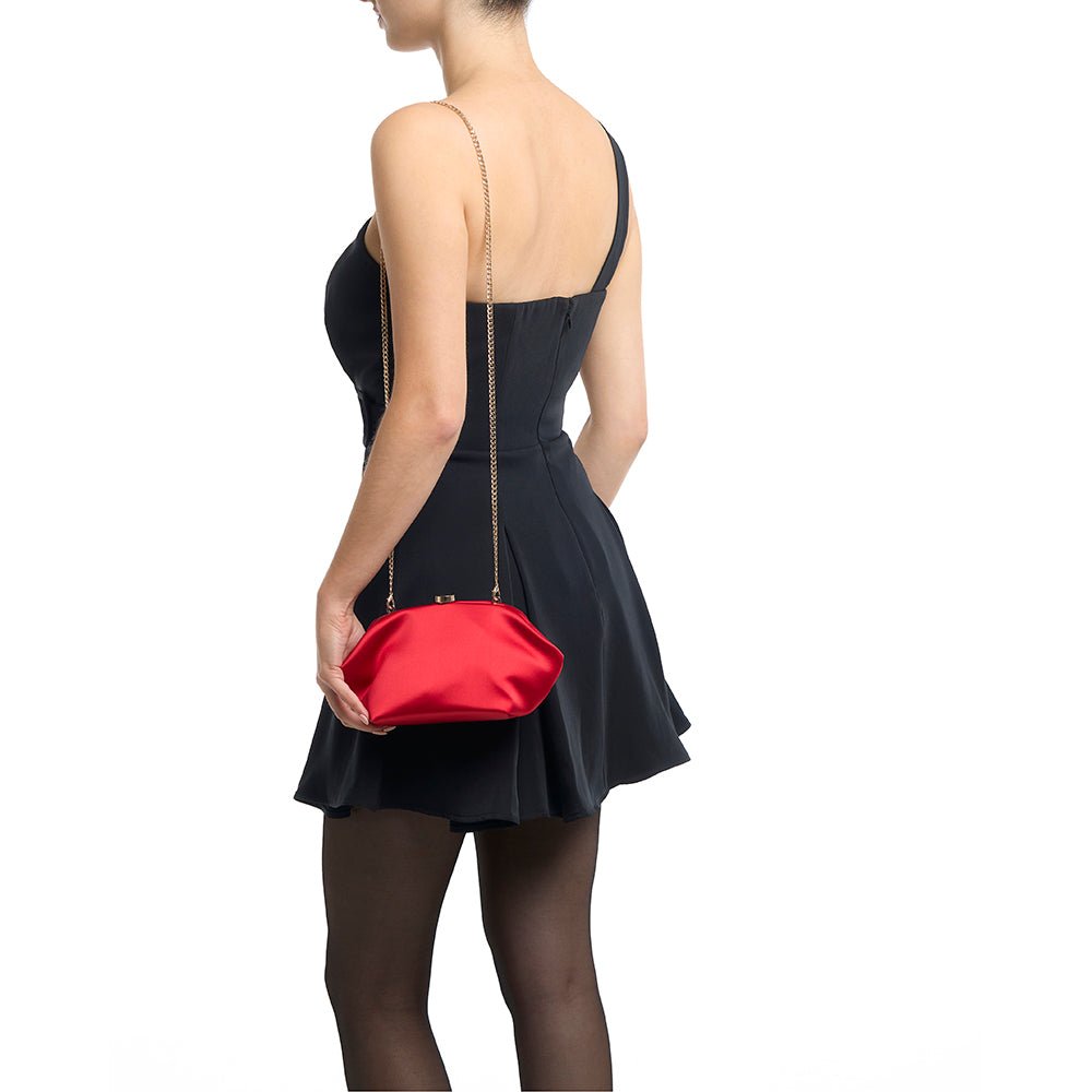 Olga Berg KARINA Satin Clutch (Red)