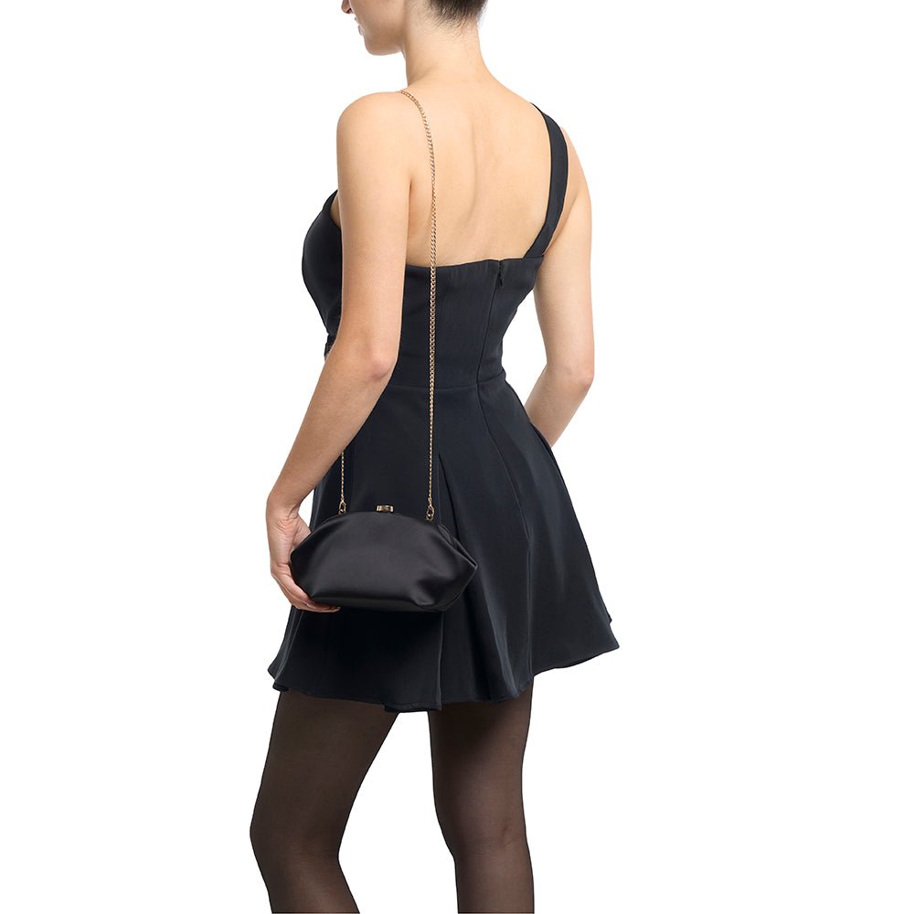 Olga Berg KARINA Satin Clutch (Black)
