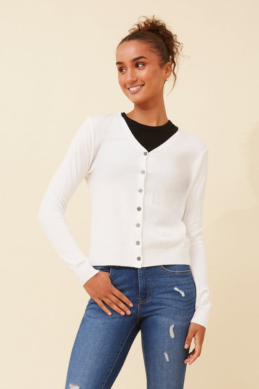 SHONTAY SOLID KNIT CARDIGAN (Black)