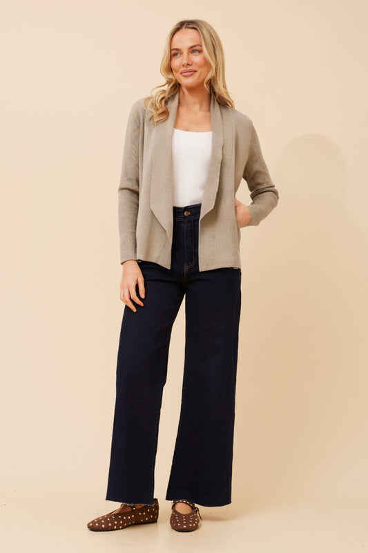 CASPIA SOLID KNIT CARDIGAN (Black)