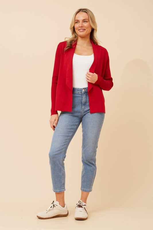 Caroline Morgan Australia CASPIA SOLID KNIT CARDIGAN (Red)