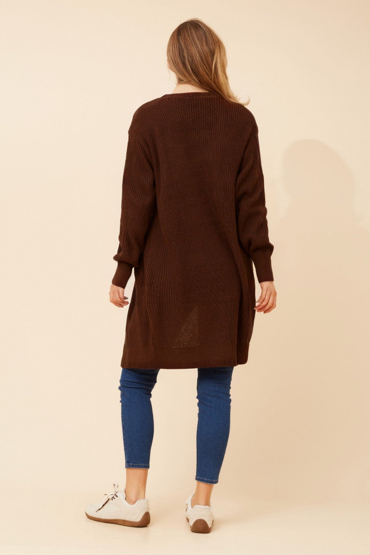 Caroline Morgan Australia MALIAH SOLID KNIT CARDIGAN (Chocolate)