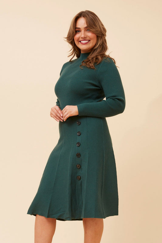 WELDA SOLID KNIT DRESS (Black)