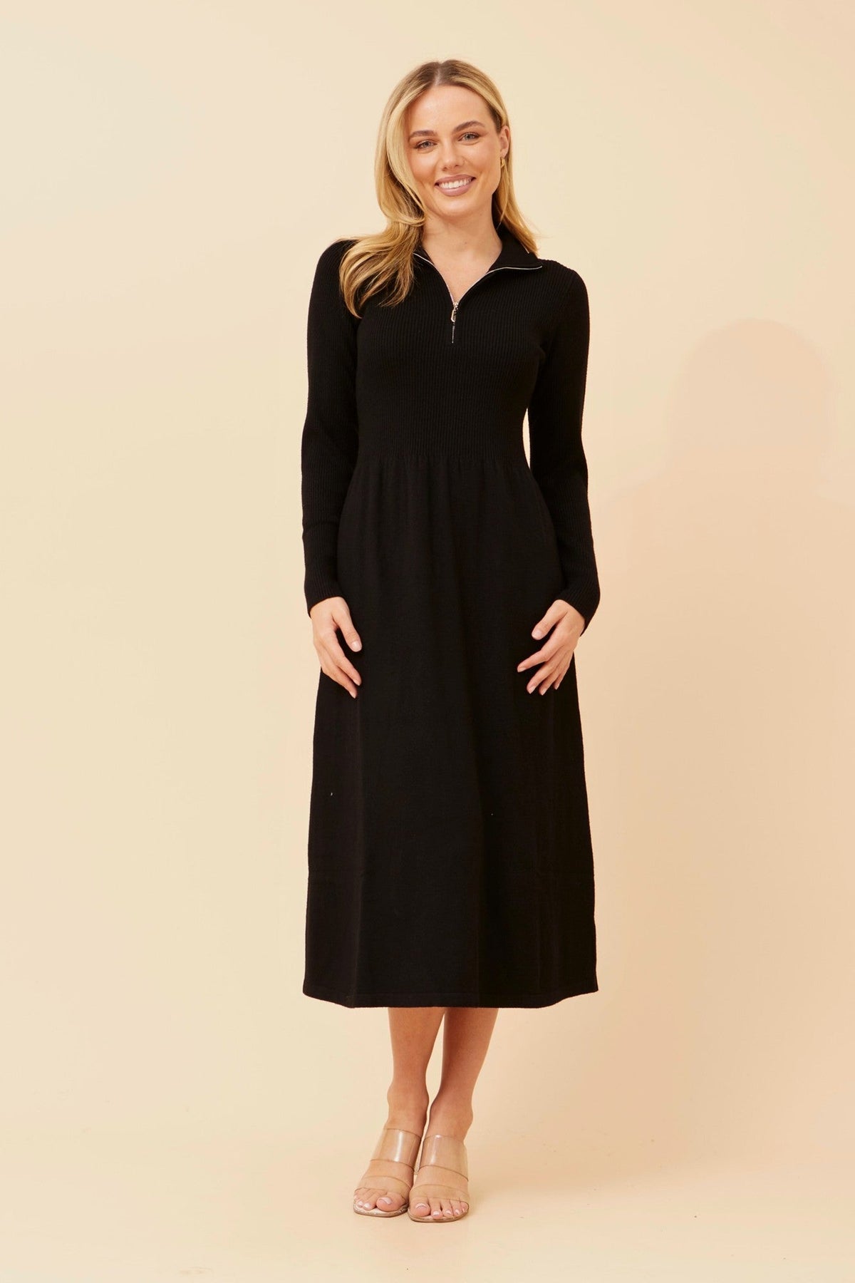 DUSTINE BABYDOLL KNIT DRESS (Burgundy)