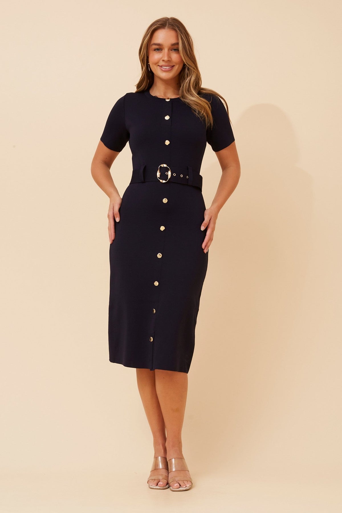 PURDIE SOLID KNIT DRESS (Navy)