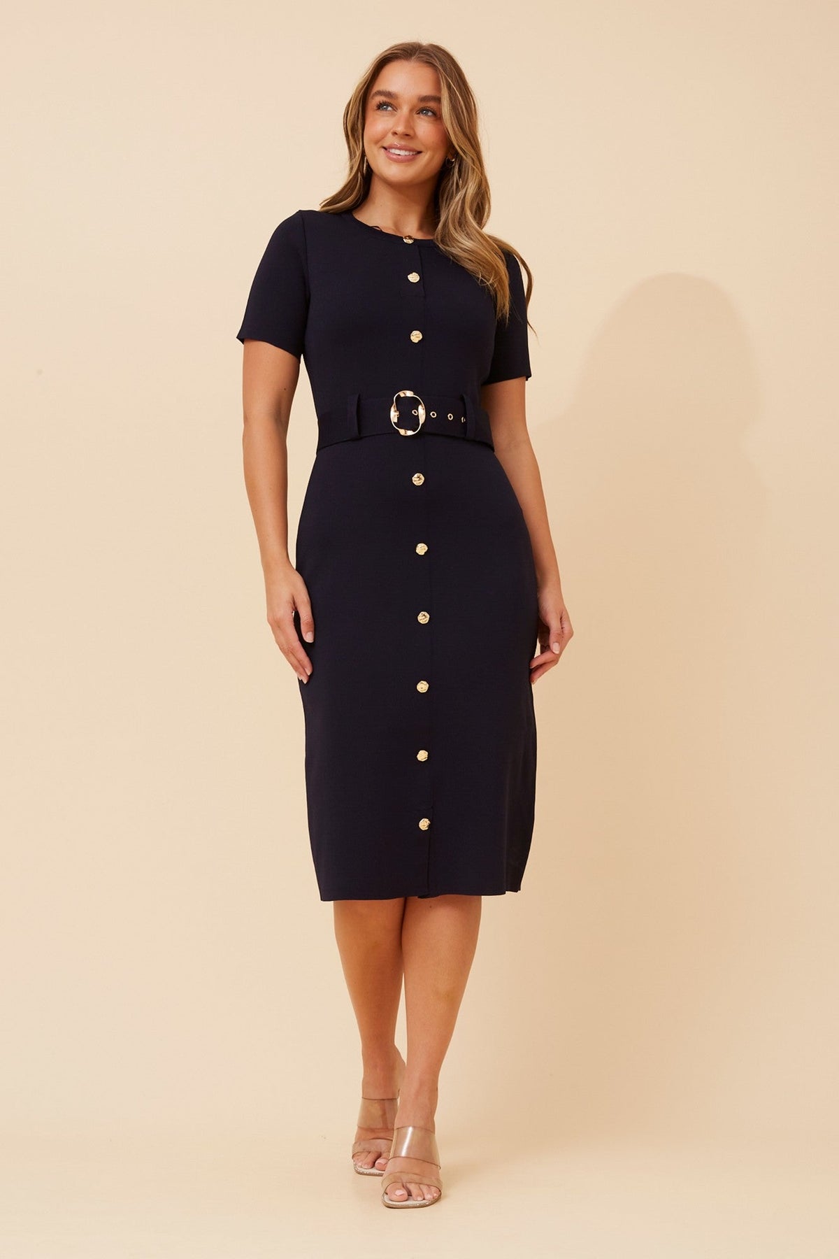 PURDIE SOLID KNIT DRESS (Navy)