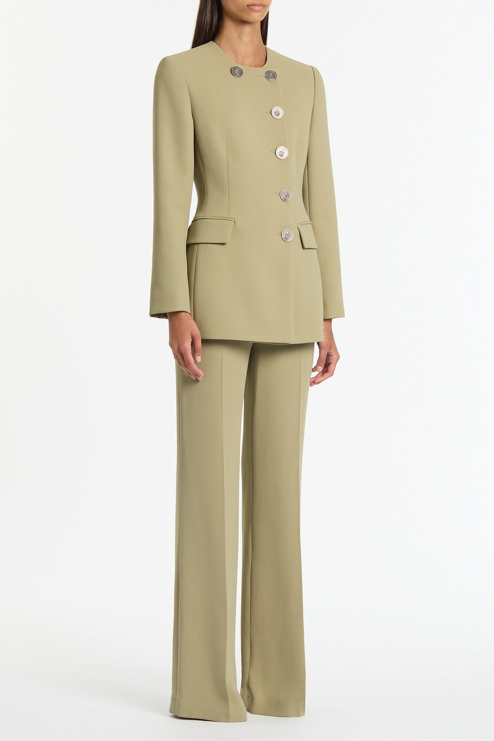 Carla Zampatti Kelp Crepe Moneta Blazer (Green)