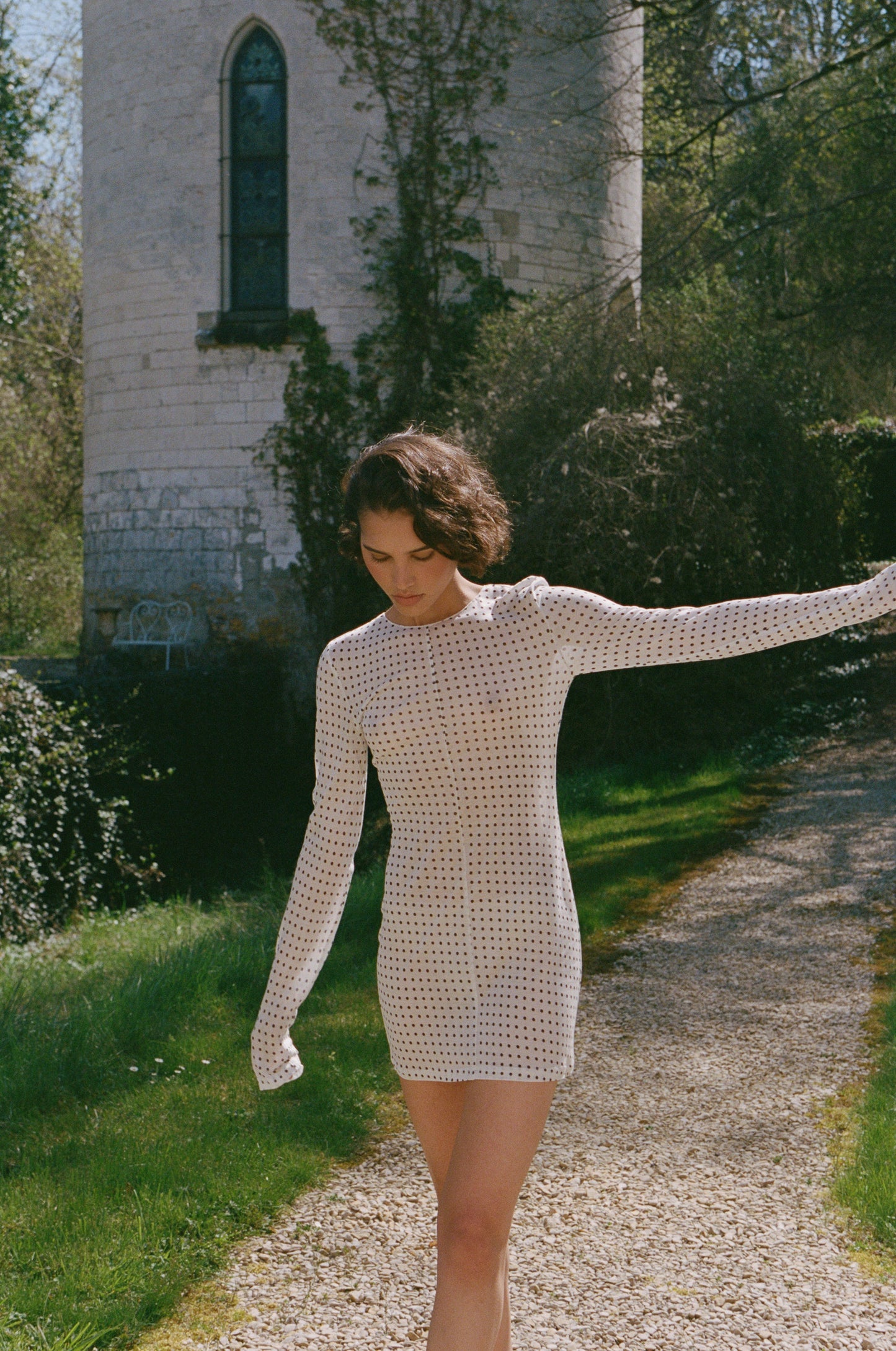 Image of Dresses. Product name - Kenny Dress in White Polka Dot colour by brand - With Jéan