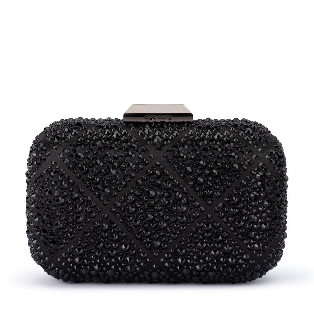 Olga Berg KEREN Diamond Hotfix Clutch (Black)