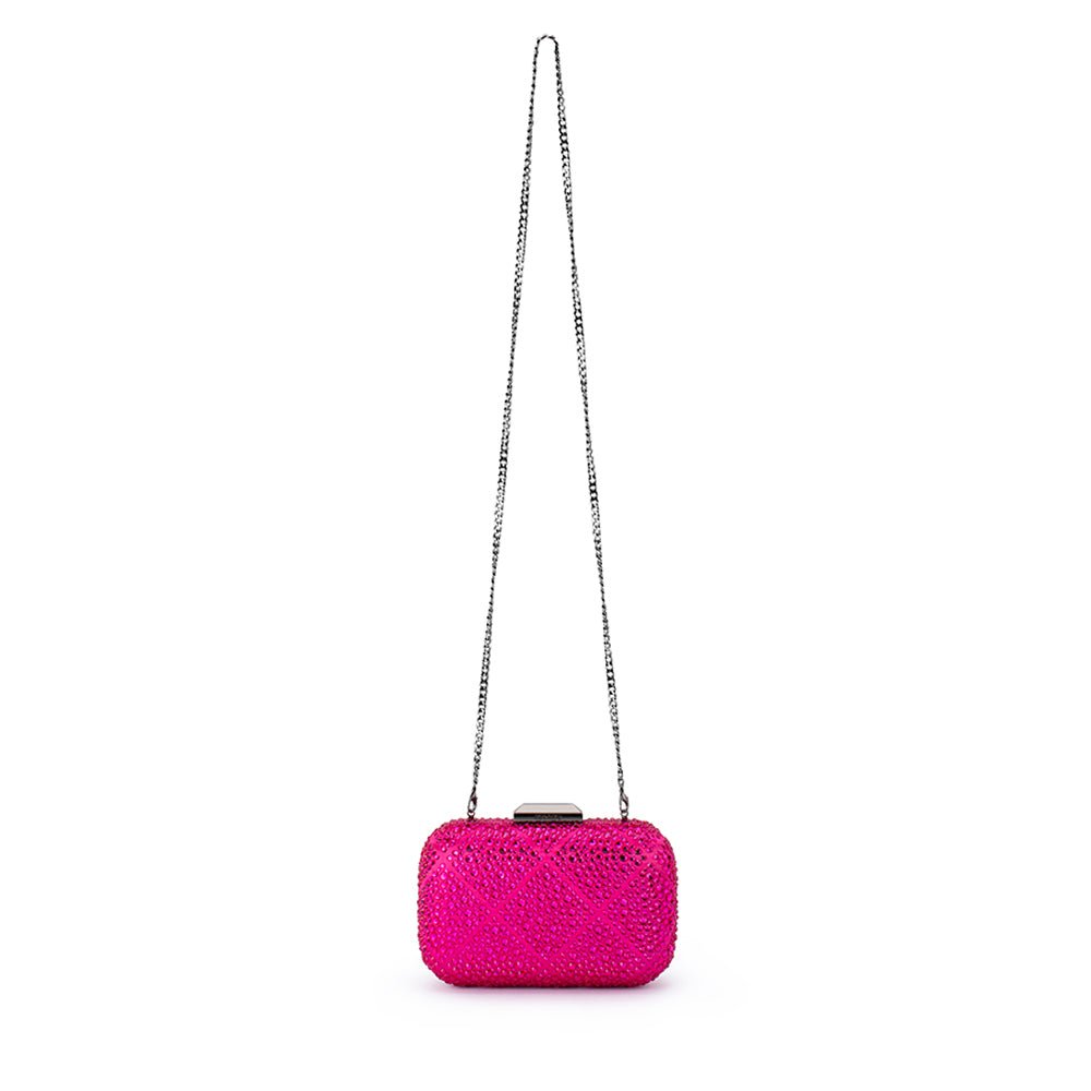 Olga Berg KEREN Diamond Hotfix Clutch (Fuchsia)