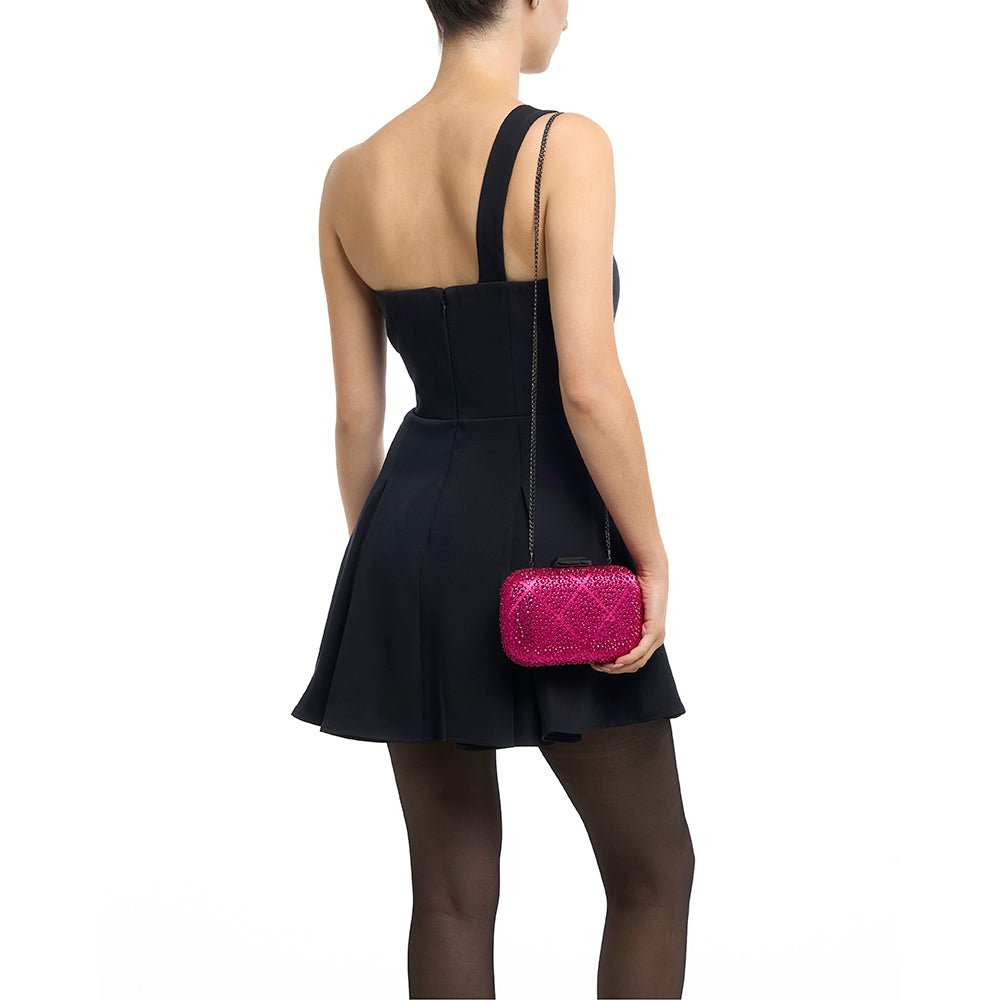 Olga Berg KEREN Diamond Hotfix Clutch (Fuchsia)