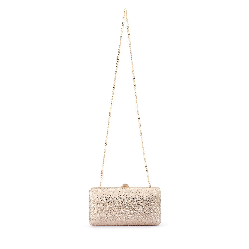 Olga Berg KIRA Hotfix Clutch (Champagne)