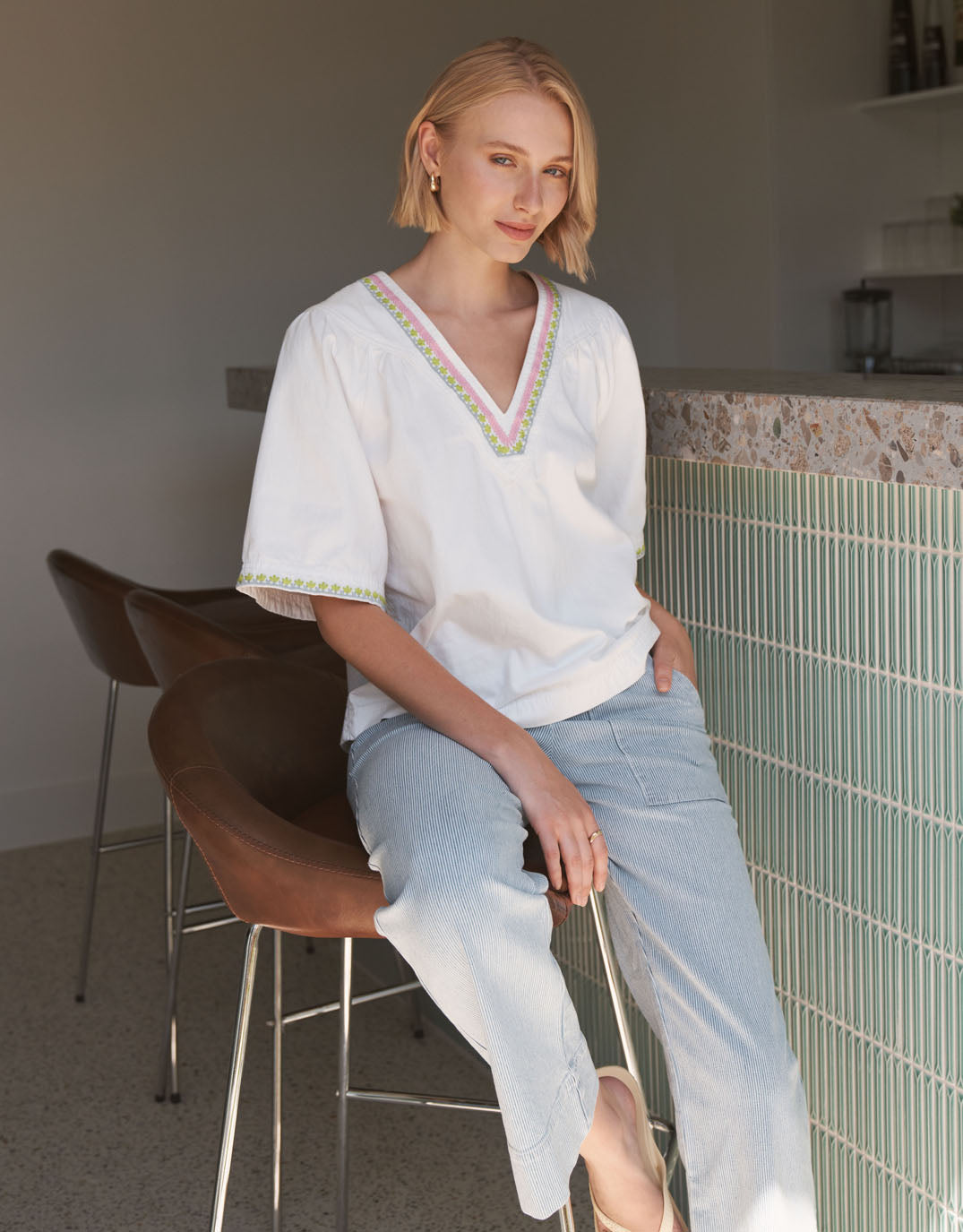 Kireina Celeste Jean Blue & White Stripe (Blue White Stipe)