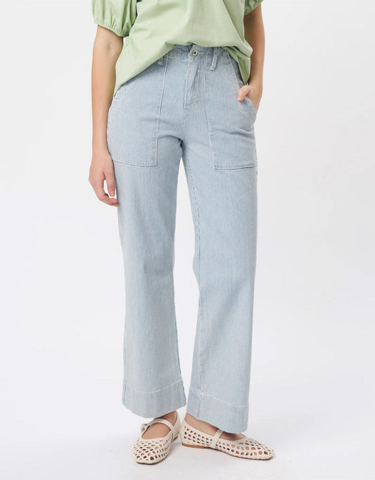 Image of Jeans. Product name - Celeste Jean Blue & White Stripe in Blue White Stipe colour by brand - Kireina