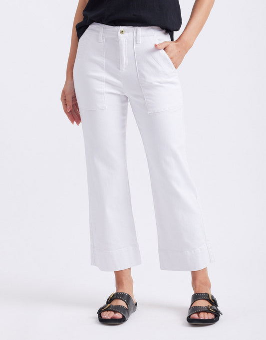 Image of Jeans. Product name - Celeste Wide Leg Jeans Snow White in Snow White colour by brand - Kireina
