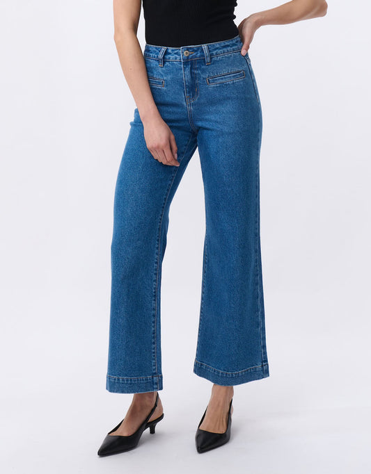 Image of Jeans. Productname: Freya Jeans - in 90'S Blue colour by brand - Kireina