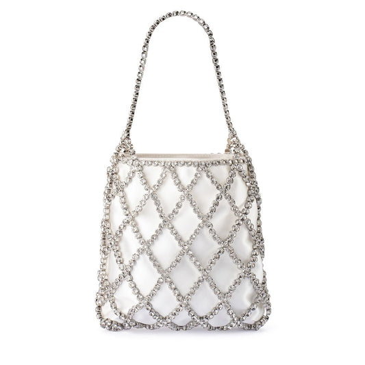 Olga Berg KIT Crystal Cage Bag (White)