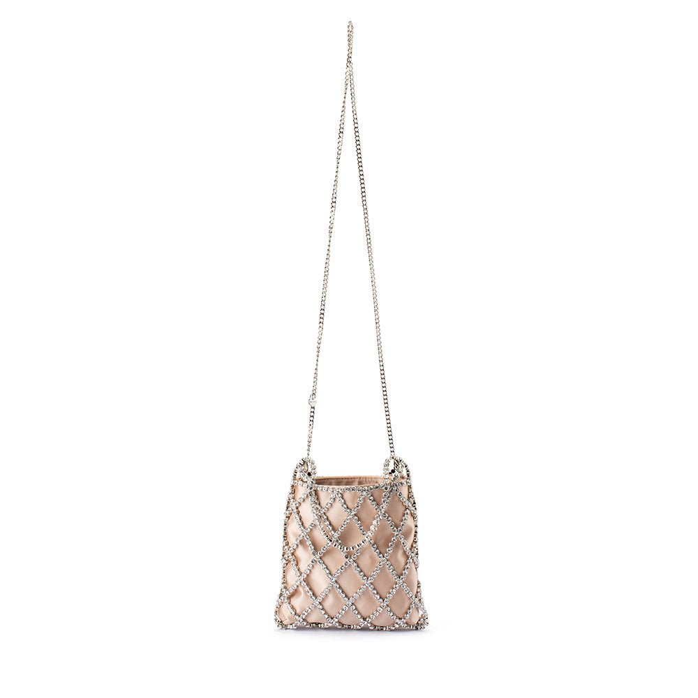 Olga Berg KIT Crystal Cage Bag (Natural)