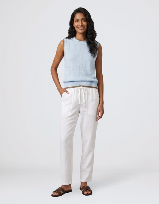 Urban Luxury Knit Vest (Baby Blue/Taupe)