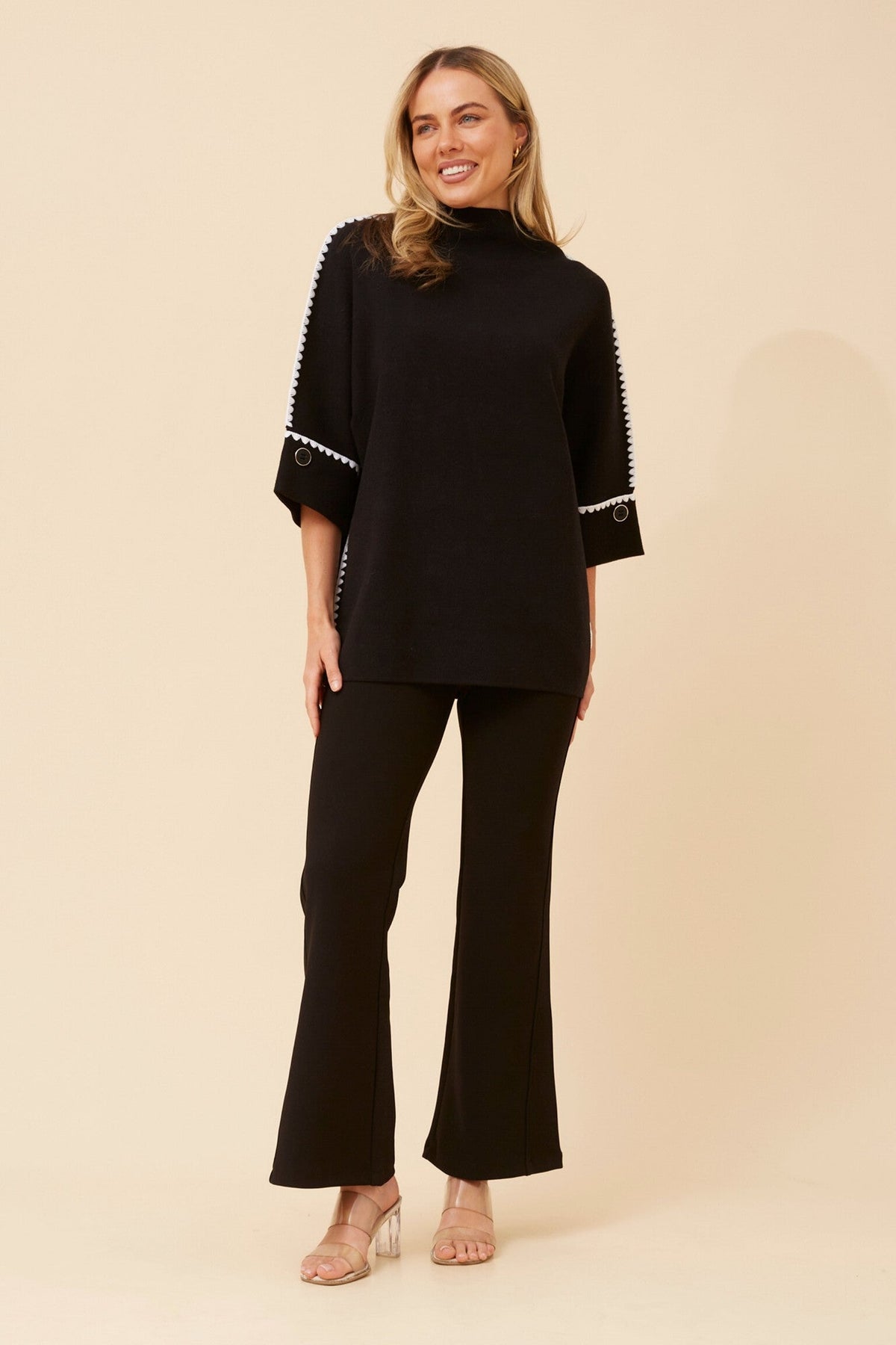 ZAVRYN SOLID KNIT PULLOVER (Black)