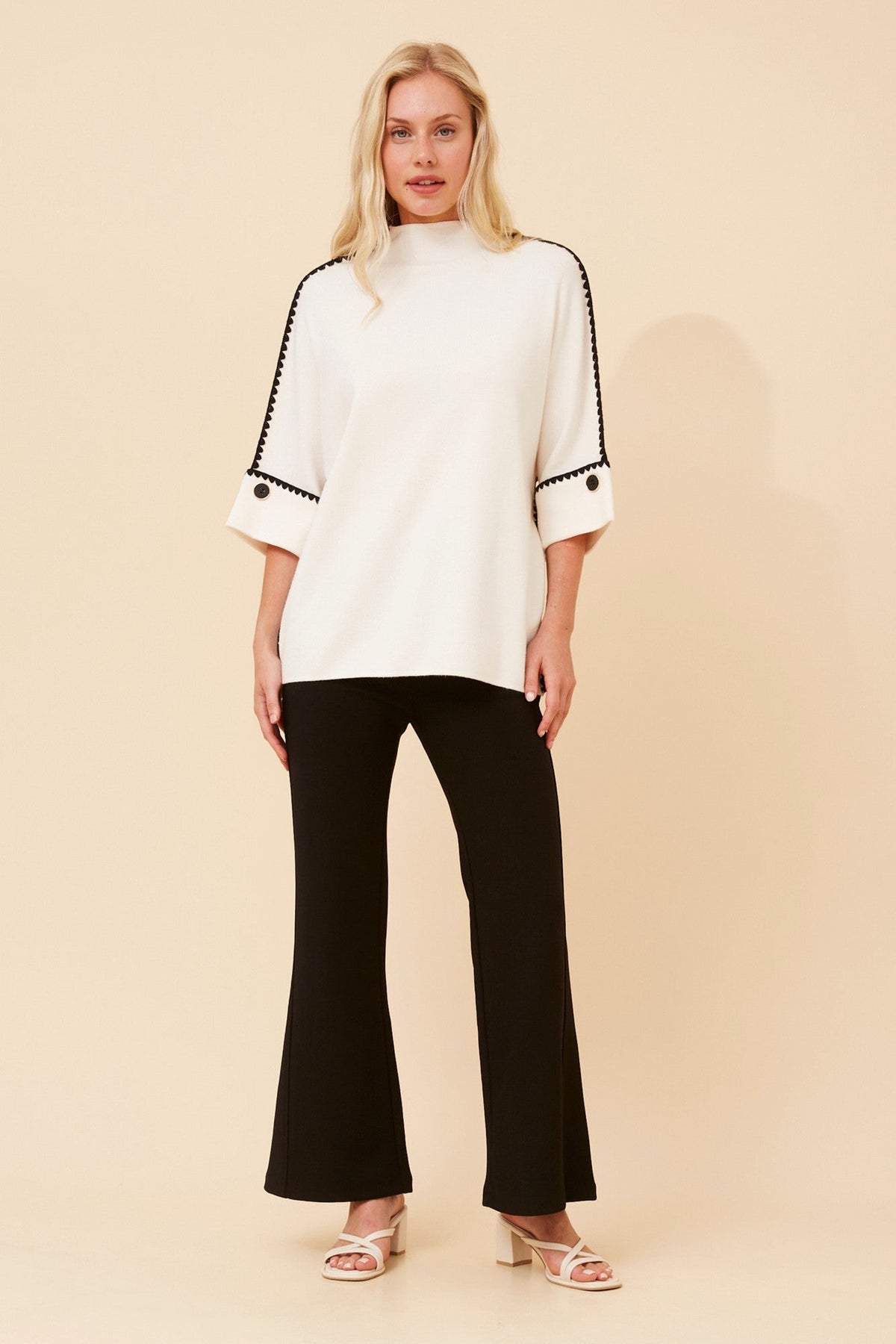 Caroline Morgan Australia ZAVRYN SOLID KNIT PULLOVER (White)