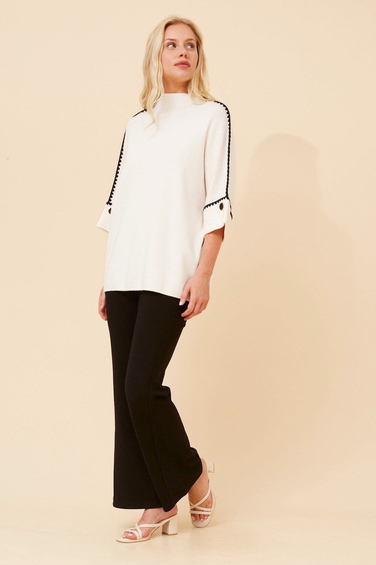 Caroline Morgan Australia ZAVRYN SOLID KNIT PULLOVER (White)