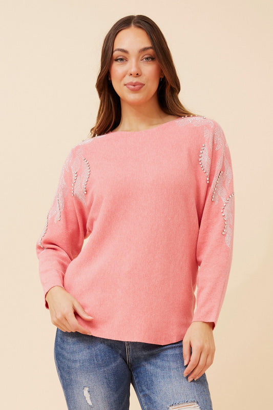 Image of a model wearing Outerwear. Product name - HOWARD SOLID EMBELLISHED KNIT PULLOVER in Navy colour by brand - Stella