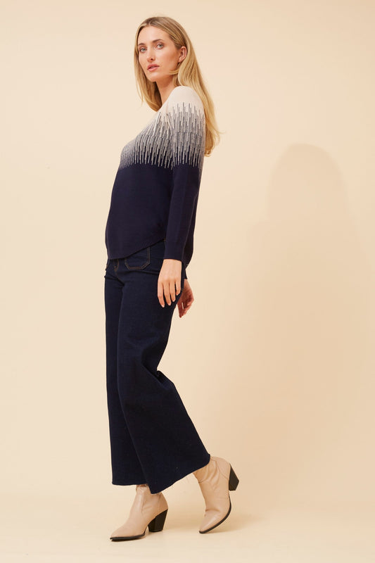 OTIS DIAMANTE KNIT PULLOVER (Navy)